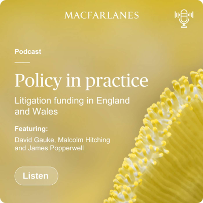 episode Policy in practice: litigation funding in England and Wales artwork