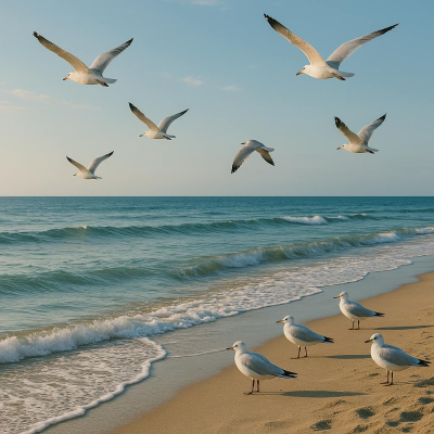 episode Beach Ambience with Seagulls | Peaceful Ocean Sounds for Sleep artwork