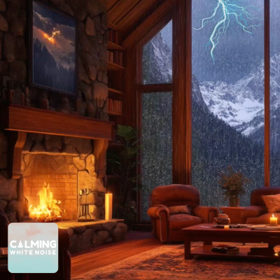 episode Cozy Rain and Thunder with Crackling Fireplace Sounds for Sleep, Relaxation, & Stress Relief artwork