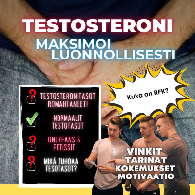 episode #47: TESTOSTERONI ja kuinka maksimoida se luonnollisesti 👊🏼 Testosteronitasot ovat laskeneet 25%? Mitkä tavat tuhoavat testosteronin tuotannon? artwork