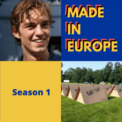 episode S1E4 CARDBOARD TENTS, growing up in JAPAN, product LIFE-CYCLE, OVERCROWDED CLASSROOMS w/ JAN PORTHEINE of KARTENT artwork