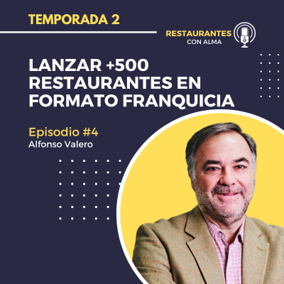 episode Alfonso Valero: Lanzar +500 restaurantes en formato franquicia con un fondo detrás artwork