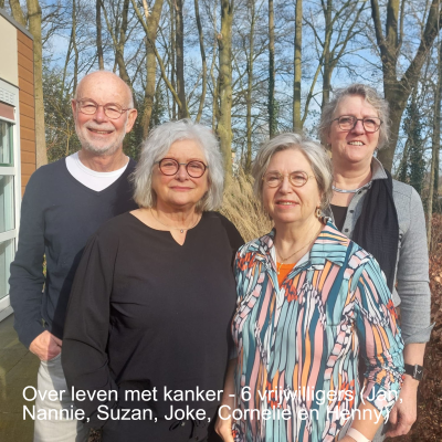 episode Over leven met kanker - 6 vrijwilligers (Jan, Nannie, Suzan, Joke, Cornelie en Henny) artwork
