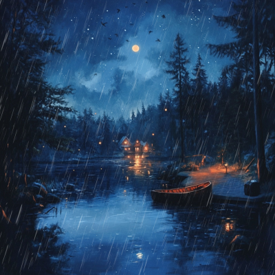 episode Soft Rain on a Lake | Rainy Day on a Lake artwork