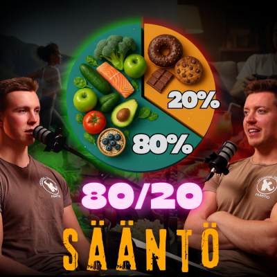 episode #75: 80/20 SÄÄNTÖ ☝🏼 Twinkie-dieetti, ortoreksia ja NOPEA DOPAMIINI – brainrot aivot vuonna 2025? Krapulasta palautuminen, videopelit ja jojodieetit 🤔 artwork