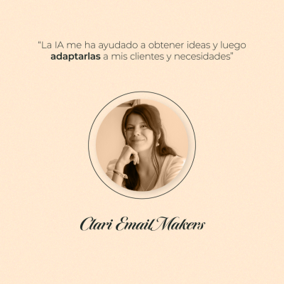 episode “La IA me ha ayudado a obtener ideas y luego adaptarlas a mis clientes y necesidades” - Clari EmailMakers artwork