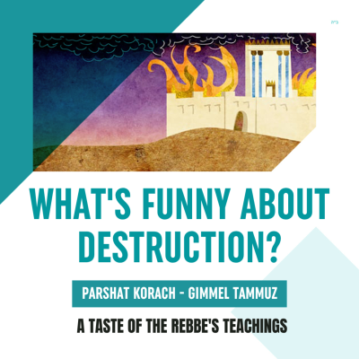 episode Torah Class - Parshat Korach – Gimmel Tammuz: What’s Funny About Destruction? artwork