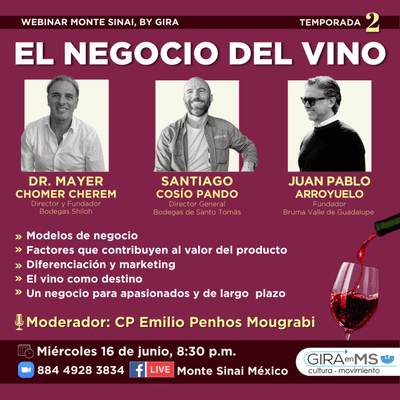 episode #17 T2 EL NEGOCIO DEL VINO | Una plática con Dr. Mayer Chomer Cherem, Santiago Cosío Pando, Juan Pablo Arroyuelo. artwork