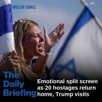 episode Day 738 - Emotional split screen as 20 hostages return home, Trump visits artwork