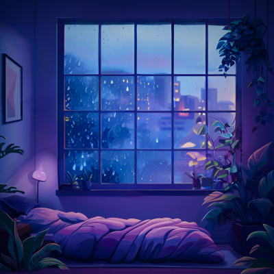 episode Rainy Night in a Cozy Bedroom artwork