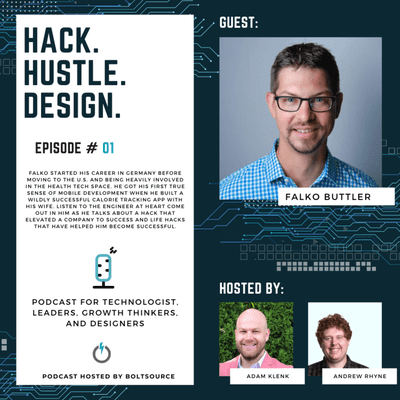 episode Hack, Hustle, Design - Episode #001 Falko Buttler, VP of Engineering, PlushCare artwork