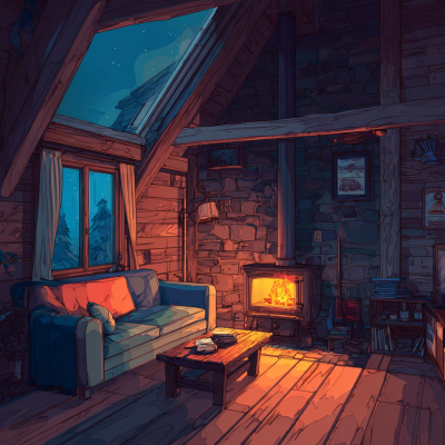 episode Warm Cozy Cabin Ambience | Gentle Stove Hum & Comforting White Noise artwork