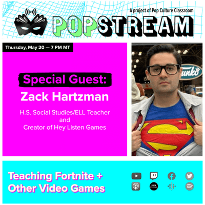 episode PopStream Learning Lounge feat. Hey Listen Games: Teaching with Fortnite and Other Video Games artwork