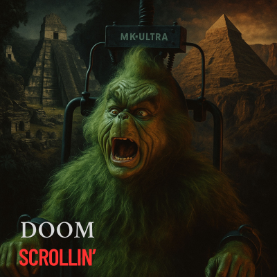 episode Doomscrollin #019: Charleston White, Bad Popes, MK Ultra Jim Carrey and Lost Mayans artwork