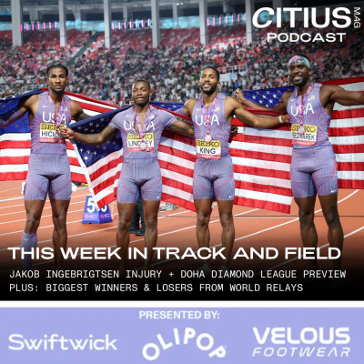 episode This Week In Track And Field: Athing Mu’s Strange 1500m, Jakob Ingebrigtsen's Injury, Doha Diamond League Preview + World Relays Recap artwork