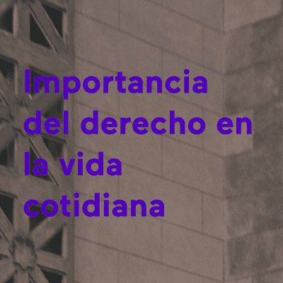 Importancia del derecho en la vida cotidiana