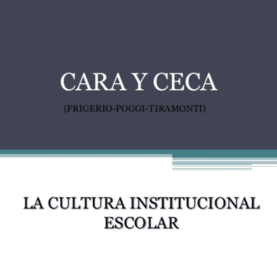 episode "Cultura institucional escolar" - Marcellino, Georgina artwork