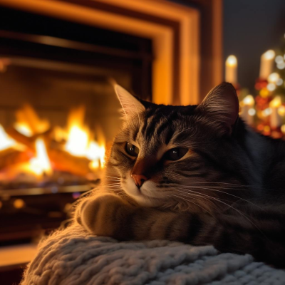 episode Cozy Purring Cat ASMR | Peaceful Evening Fireplace and Gentle Purr artwork