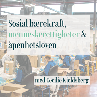 episode Episode 12 - Sosial bærekraft, menneskerettigheter og Åpenhetsloven med Cecilie Kjeldsberg! artwork