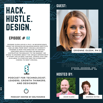 episode Hack. Hustle. Design. - Episode 002, Director Erienne Olesh, Ph.D., Vantage Ventures artwork