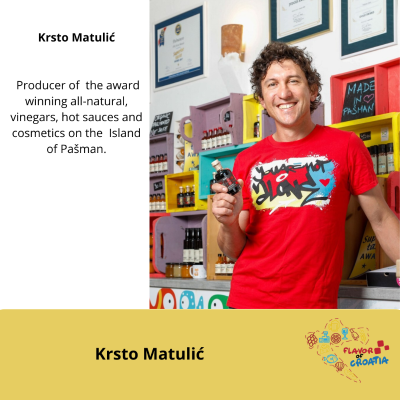 episode Krsto Matulić- maker of all natural, award winning vinegars, hot sauces and cosmetics on the Island of Pašman artwork